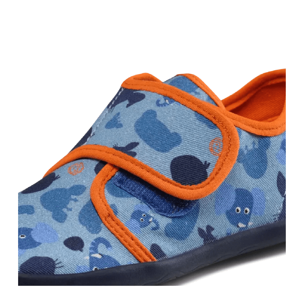 Affenzahn Slipper Cotton Movy Elefant Blau