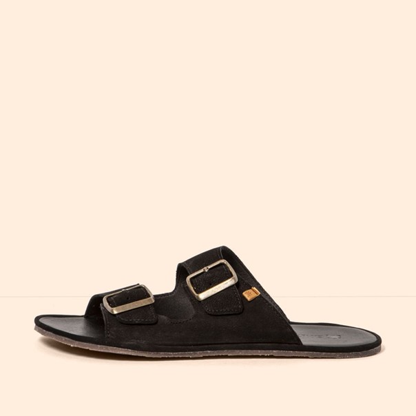 EL NATURALISTA Bare Sandal Nubuk Men Black