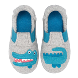 nanga Hausschuh Toddler Funny Croco 2.0 Hellgrau