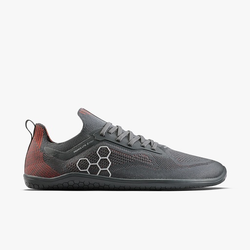 VIVOBAREFOOT PRIMUS LITE KNIT MENS OBSIDIAN/CHERRY TOMATO